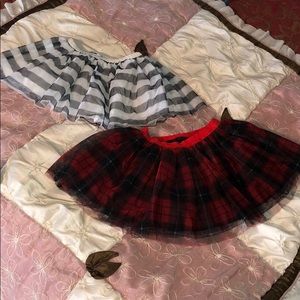 Children’s place plaid skirt and white skirt as 2